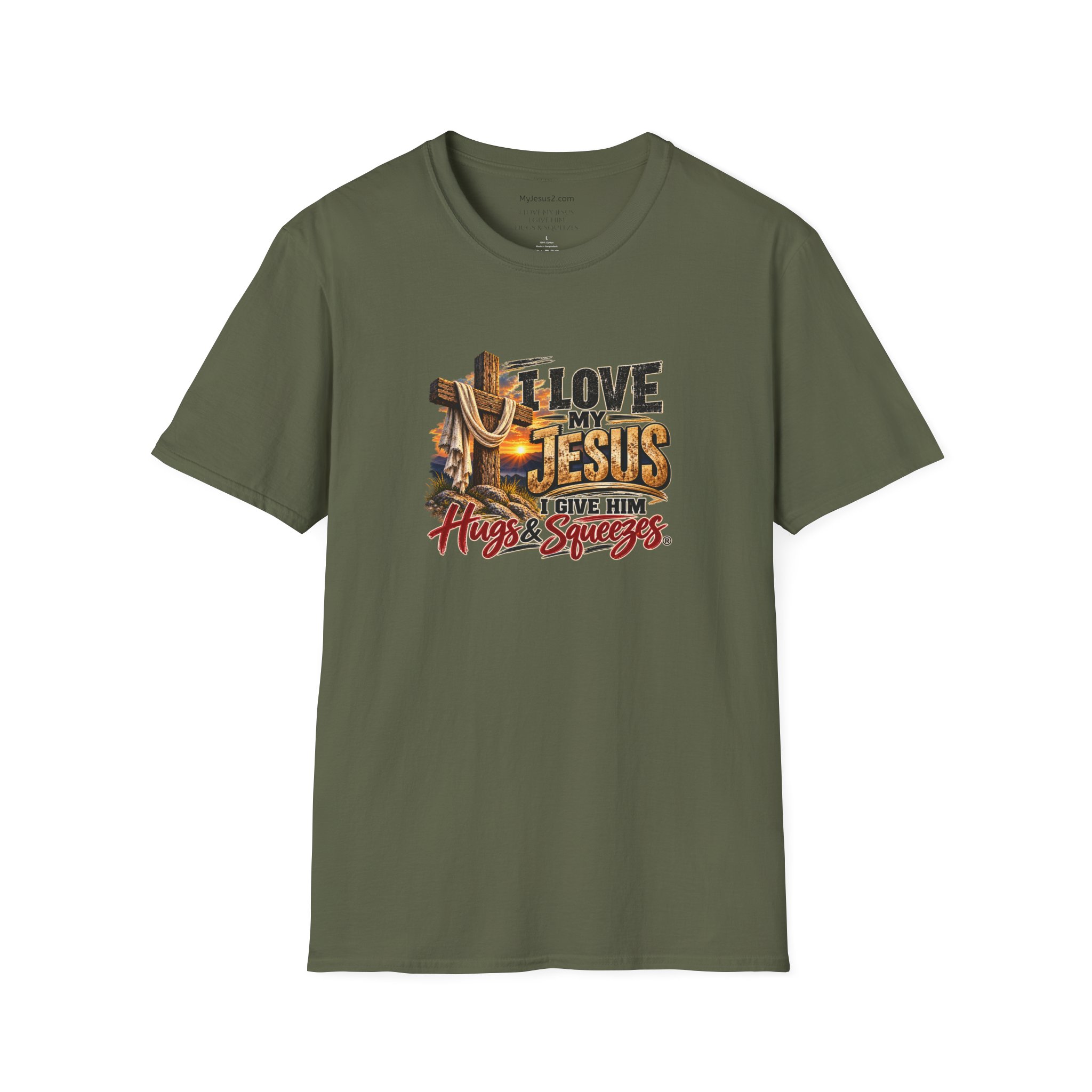 I Love My Jesus I Give Him Hugs & Squeezes Unisex Softstyle T-Shirt TM - Image 7