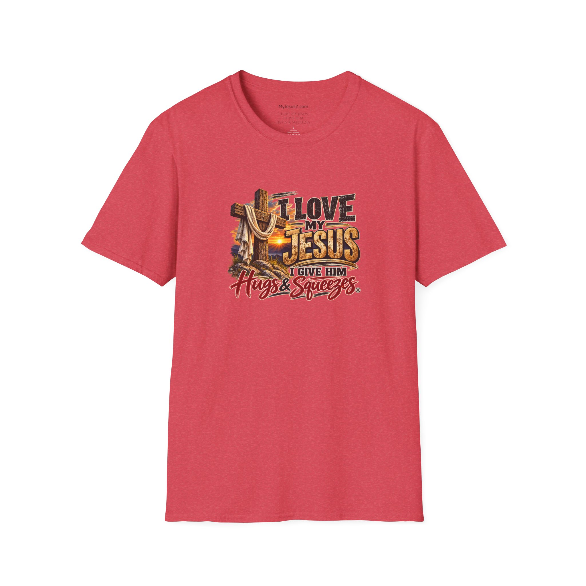 I Love My Jesus I Give Him Hugs & Squeezes Unisex Softstyle T-Shirt TM - Image 13