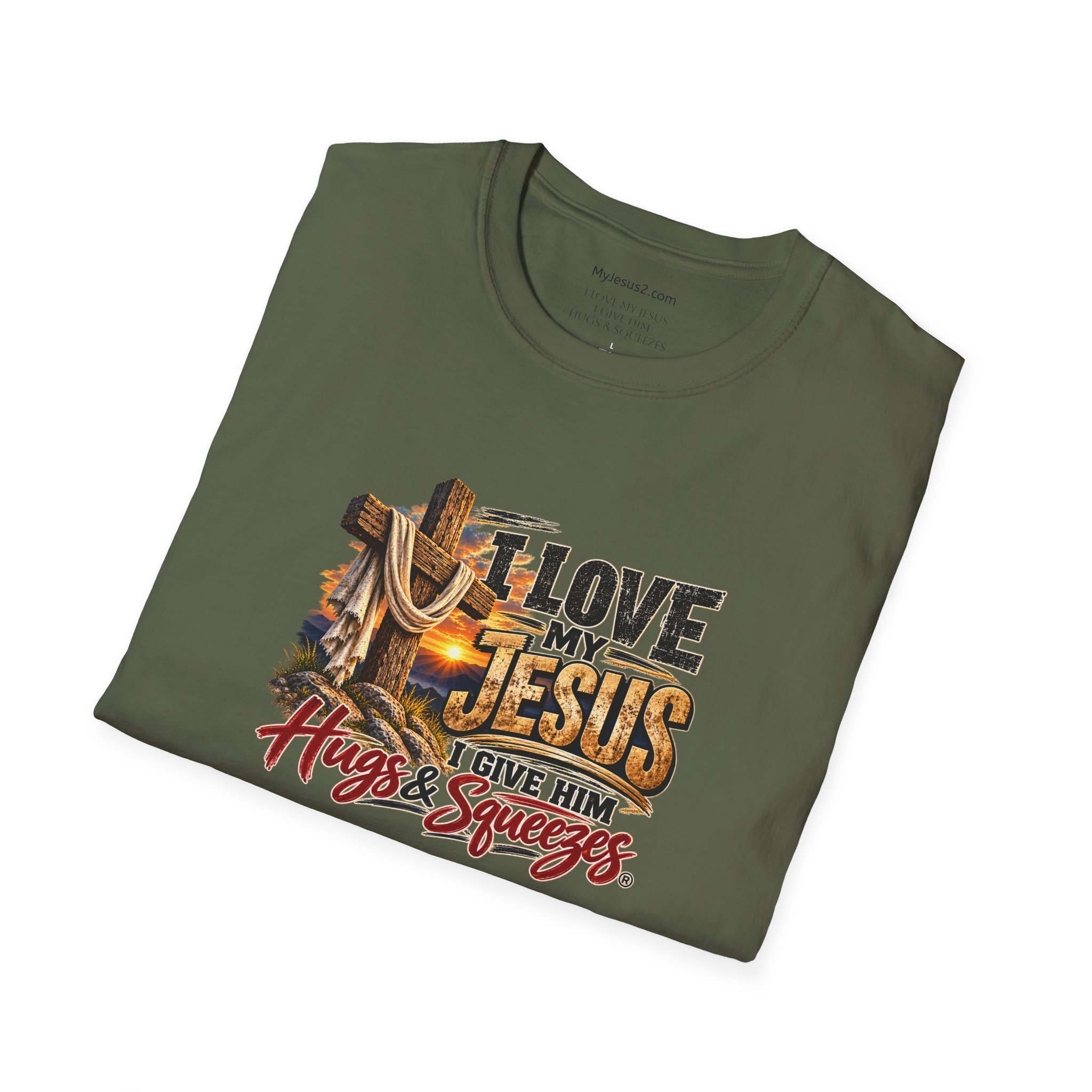 I Love My Jesus I Give Him Hugs & Squeezes Unisex Softstyle T-Shirt TM - Image 8